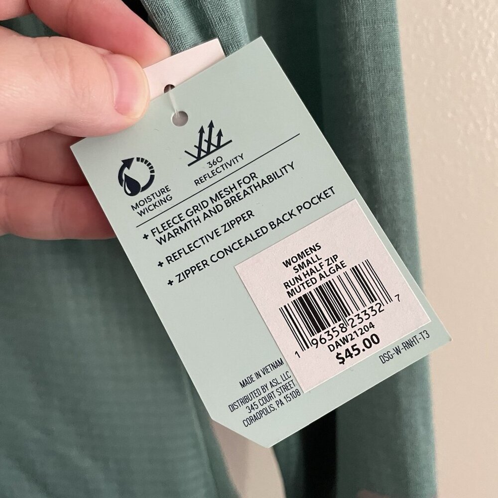 DSG Women S Muted Algae Outdoor Moisture Wicking Run 1/2 Zip Pullover NWT - Picture 12 of 15
